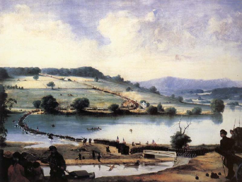 Blythe David Gilmour General Abner Doubleday Watching His Troops Cross the Potomac oil painting picture